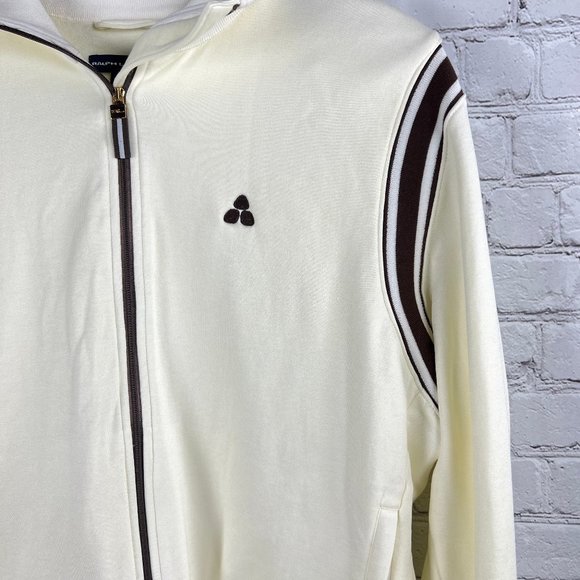 Ralph Lauren Golf Ivory & Brown Stretch Cotton Full Zip Jacket Size XL - Picture 4 of 8